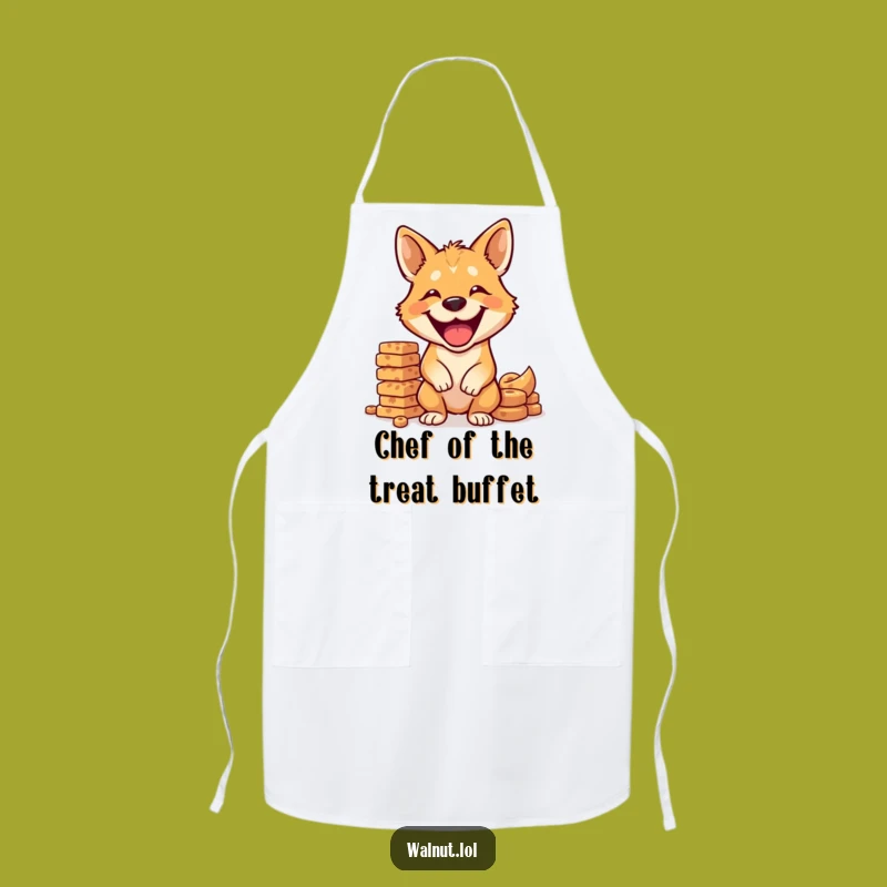 Funny Dog Balancing Treats Apron: Kitchen Humor for Snack Masters