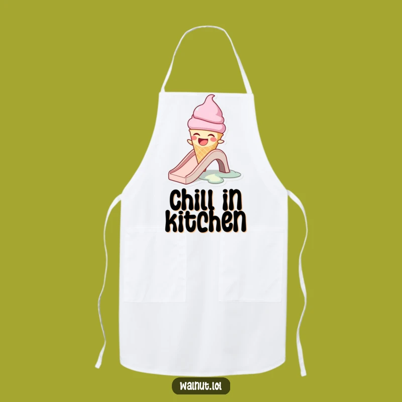 Funny Melting Ice Cream Cone Apron - Cook Up Laughs Hilariously!
