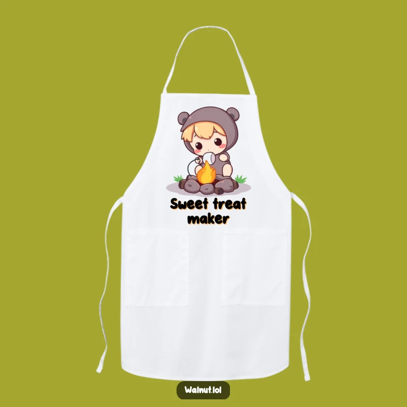 Funny Campfire Apron: Cute Character's Outdoor Cooking Fun