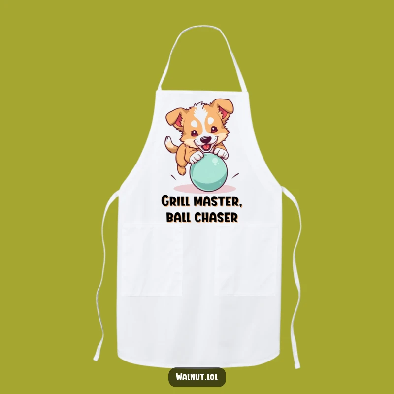 Funny Dog Pouncing Ball Apron: Kitchen Fun & Playful Cooking Gift