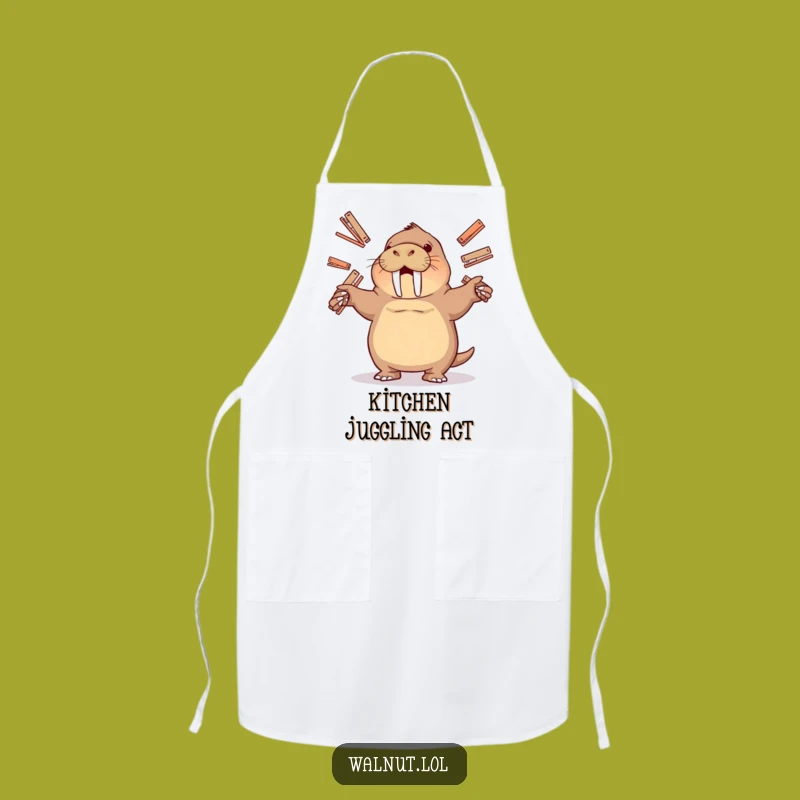 Funny Juggling Walrus Apron: Keep Clean While Juggling Tasks