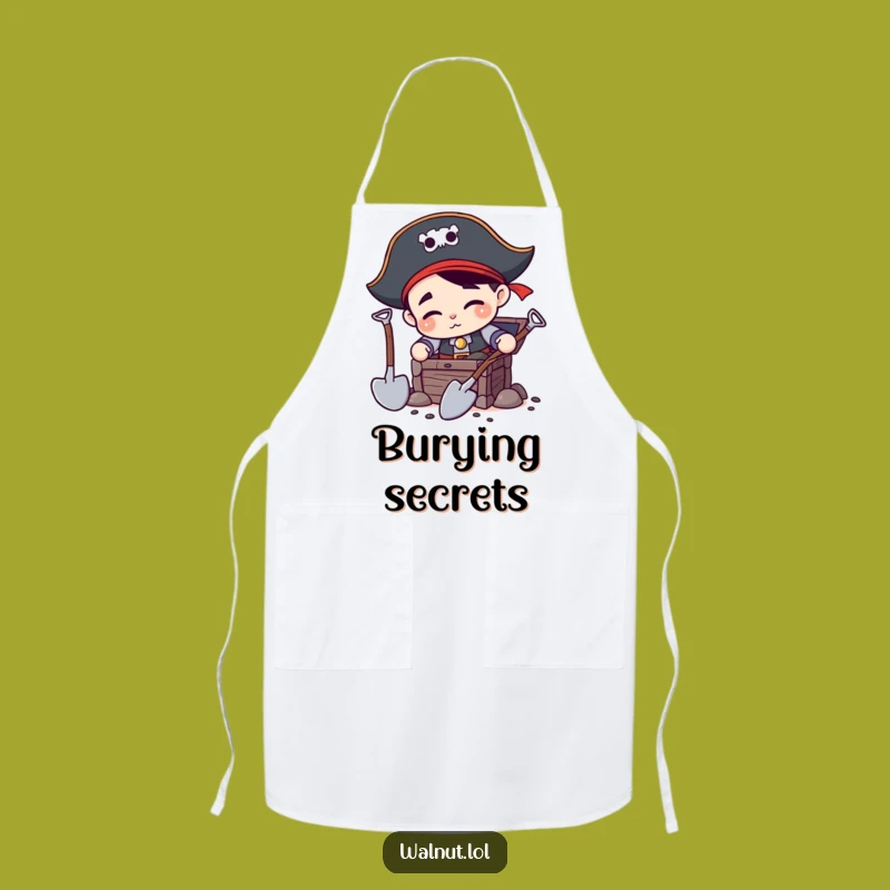 Funny Pirate Digging Apron - Kitchen Treasure Hunter Wear, Chef Funny Gift
