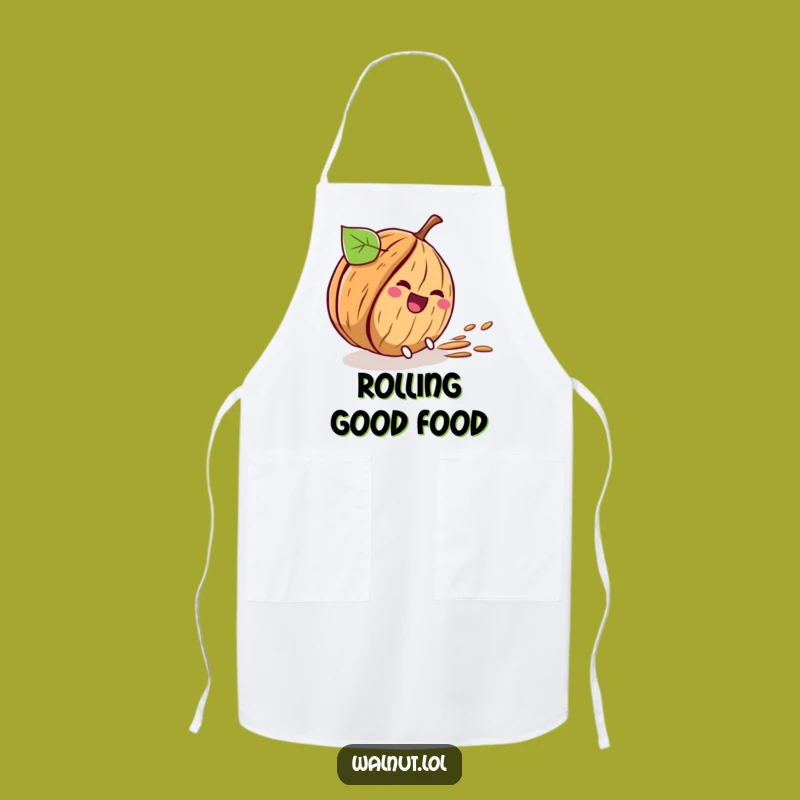 Funny Rolling Walnut Apron - Comical Descent Kitchen Gift