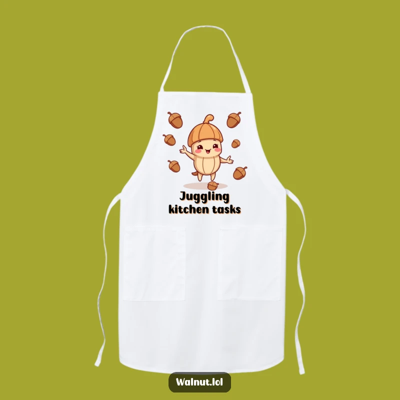 Funny Juggling Walnut Apron - Jaunty Cap Kitchen Gift