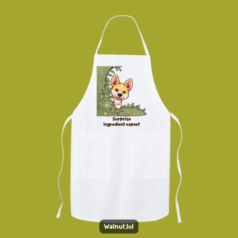 Funny Curious Dog Peeking Apron: Kitchen Whimsy & Investigative Fun