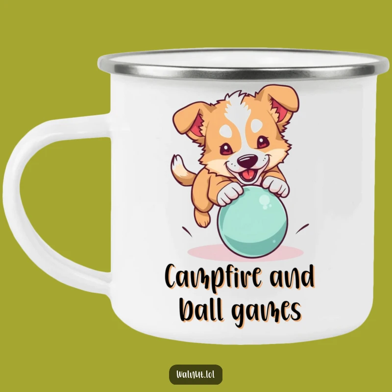 Funny Dog Pouncing Ball Camping Mug: Adventure Fuel for Outdoors