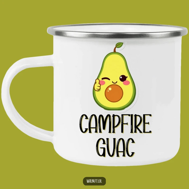 Funny Avocado Thumbs Up Camping Mug - Healthy Outdoor Fun, Great Funny Gift