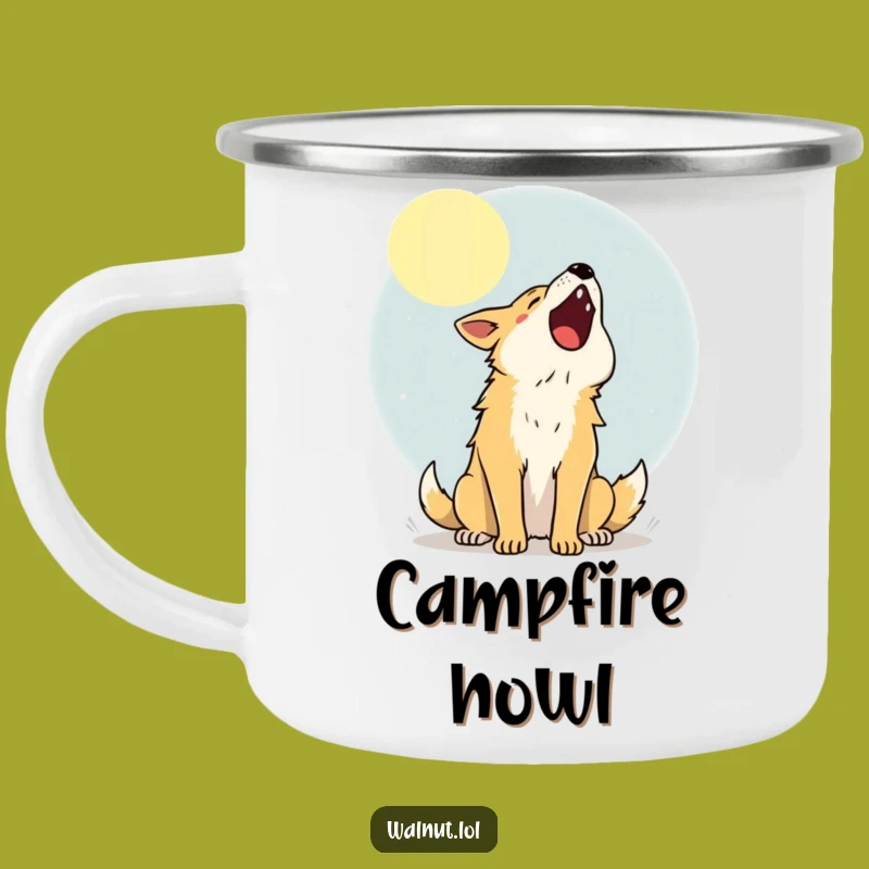 Durable Funny Moon Howler Camping Mug, Night Adventures, Ideal Funny Gift