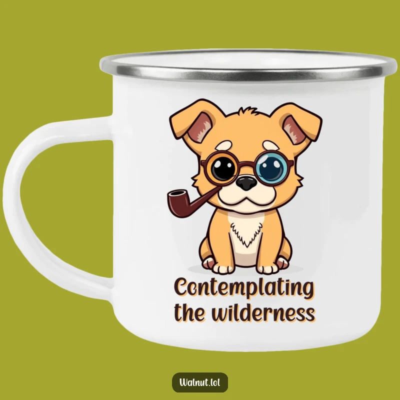 Funny Campfire Dog Mug: Pondering Brews & Big Ideas Gift for Outdoorsy Thinkers