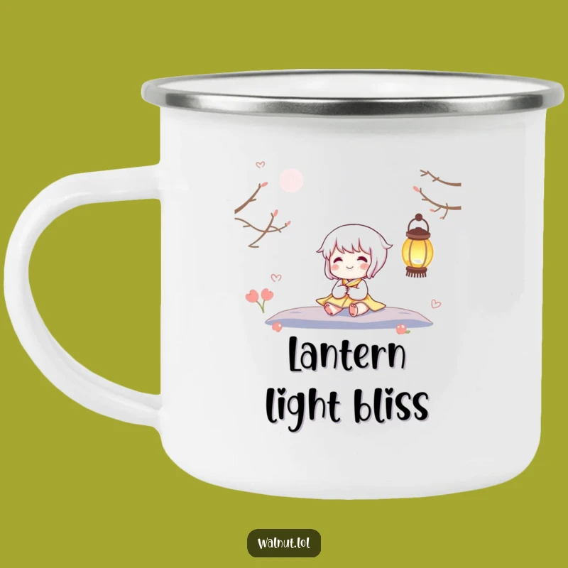 Funny Camp Lantern Mug: Enjoy Warm Drinks by Twinkling Light