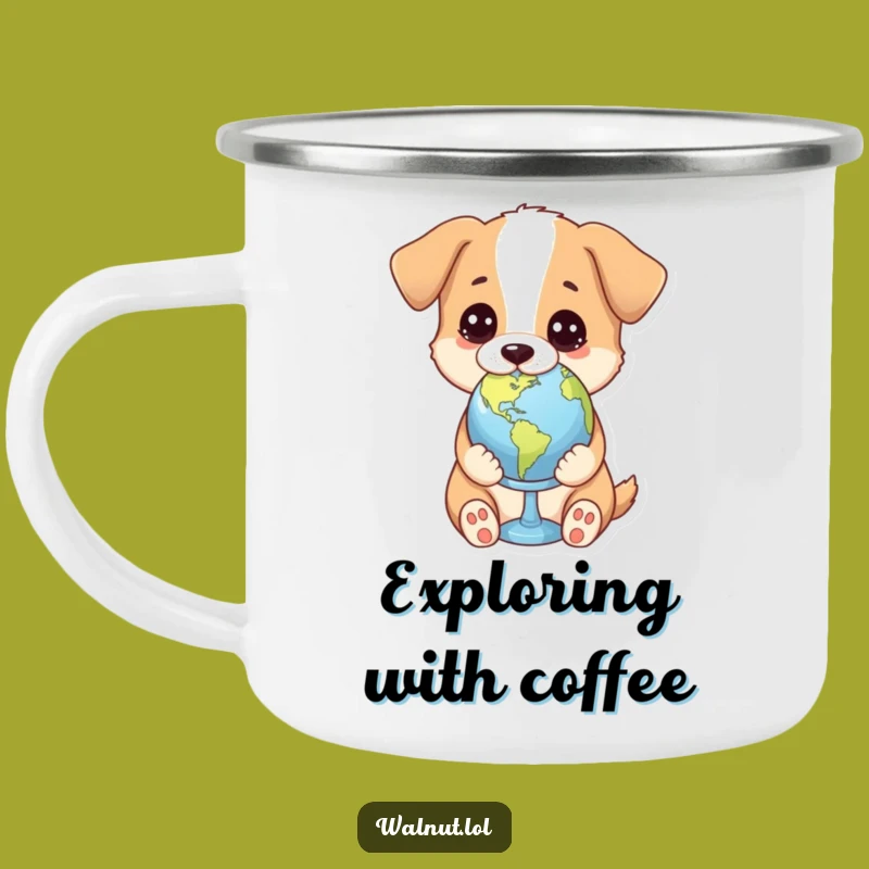 Funny Campfire World Dog Mug: Global Sips & Deep Thoughts Gift