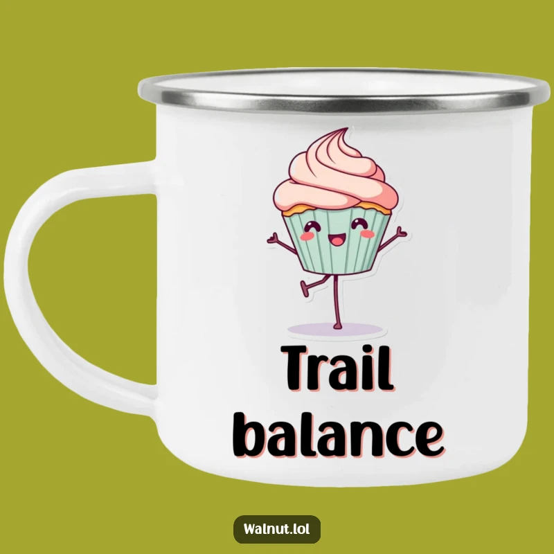 Funny Cupcake Balance Camping Mug - Sweet Outdoor Fun, Great Funny Gift