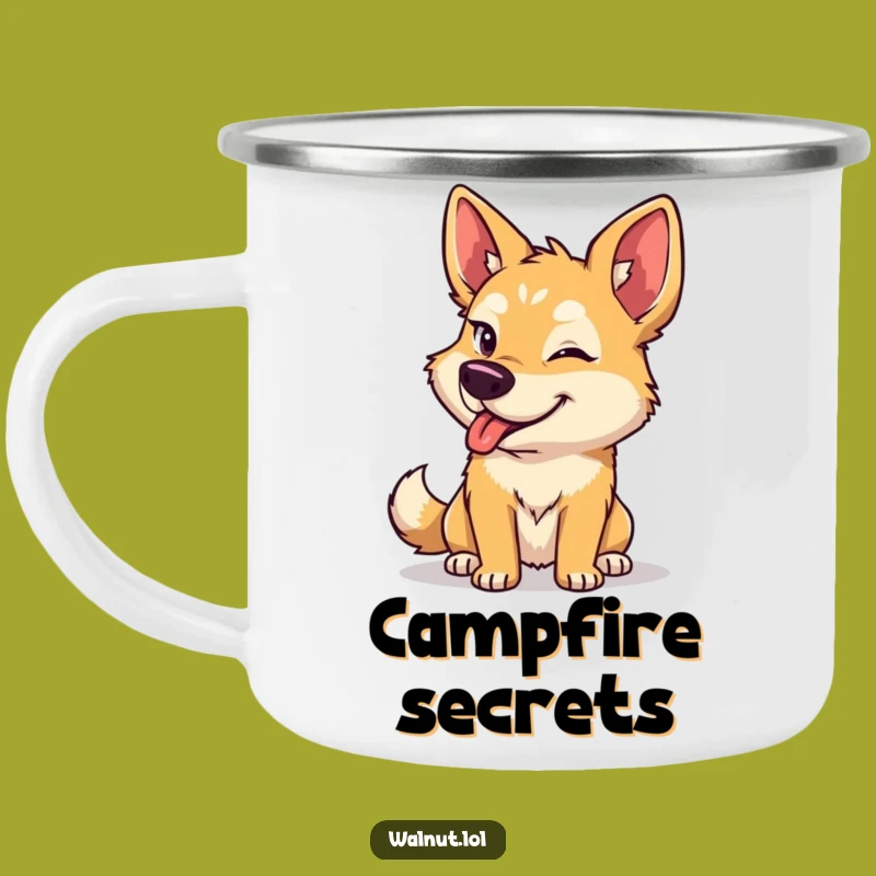 Funny Dog Wink Camping Mug: Adventure with a Wink, Perfect Gift!