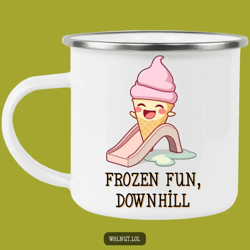 Funny Melting Ice Cream Cone Camping Mug - Hilarious Adventures Await!