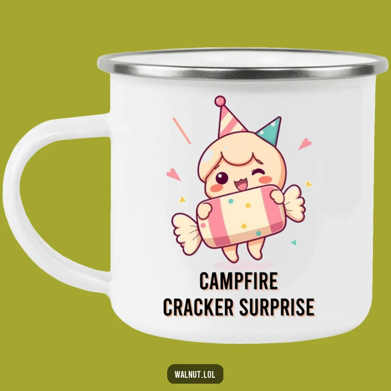 Funny Party Cracker Camping Mug: Celebrate Anywhere with Hilarious Style