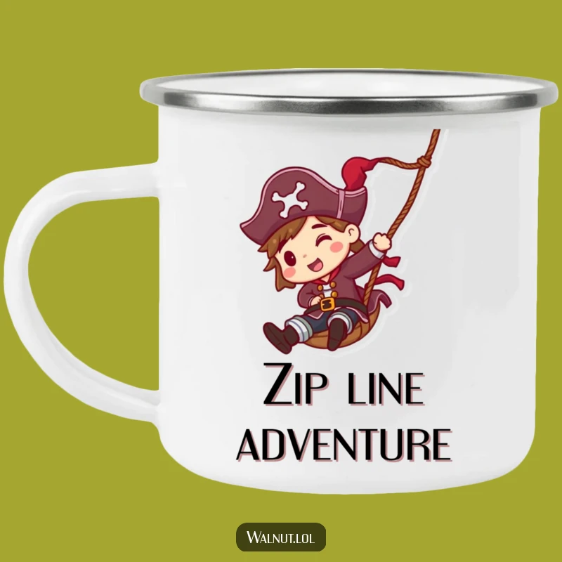 Funny Pirate Rope Slide Camping Mug - Durable Action Cup, Outdoor Funny Gift