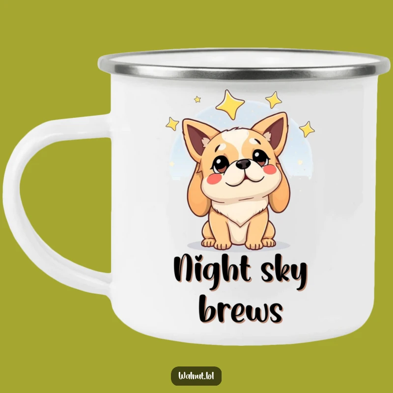 Funny Campfire Star Dog Mug: Warm Brews & Cosmic Wisdom Gift