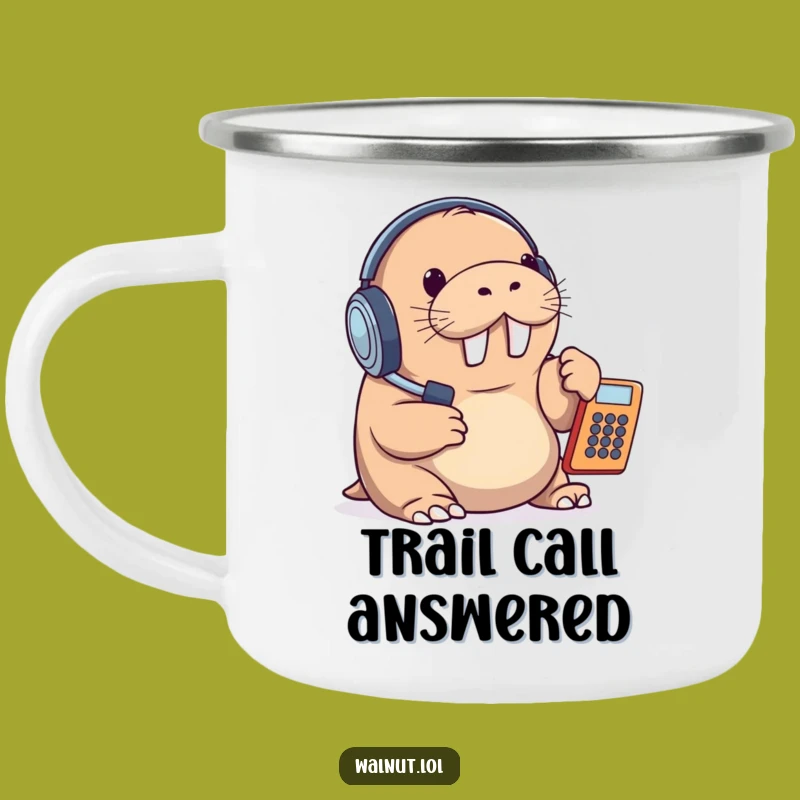 Funny Walrus Customer Service Camping Mug: Sip Your Brew with Hilarious Support