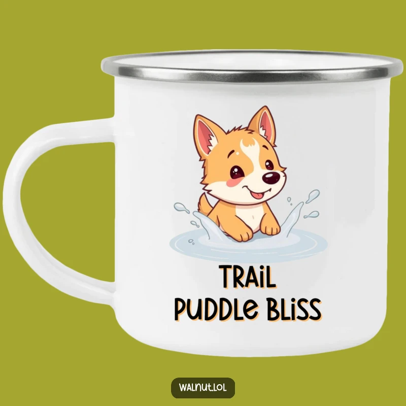 Funny Dog Puddle Splash Camping Mug: Adventure Fuel, Perfect Gift!