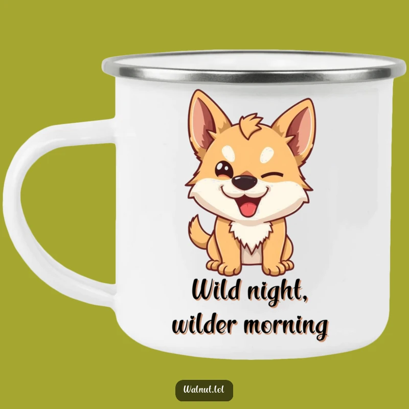 Funny Mischievous Dog Camping Mug: Enjoy Adventures with this Durable and Cheeky Mug