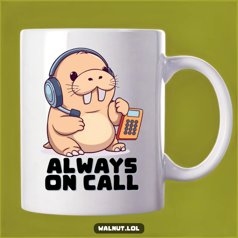 Funny Walrus Customer Service Mug: Hilarious Call Center Agent Gift