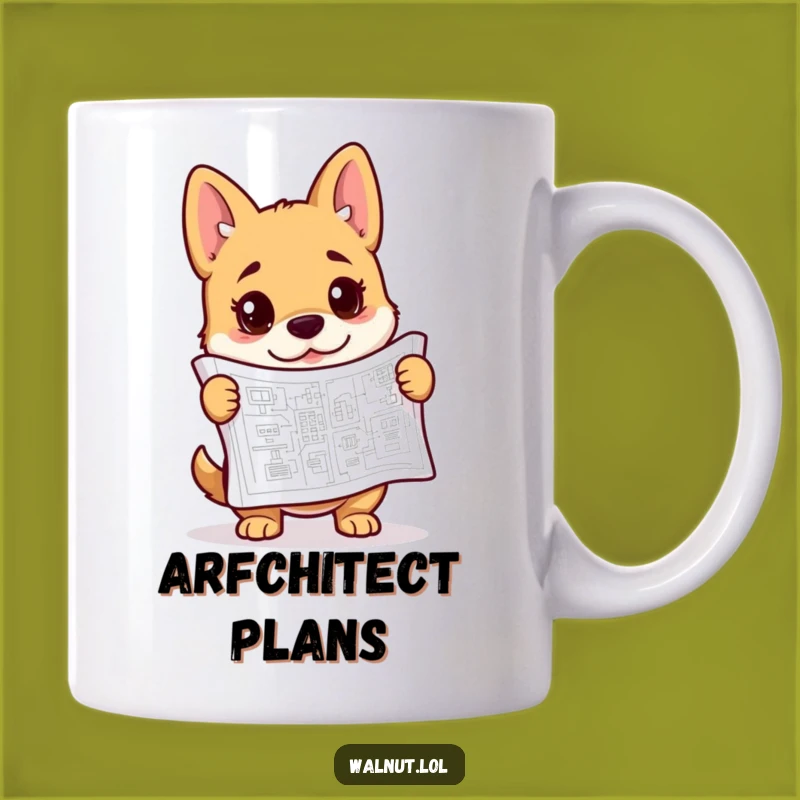 Funny Blueprint Dog Mug: Genius Paws at Work - Hilarious Architect Gift Idea