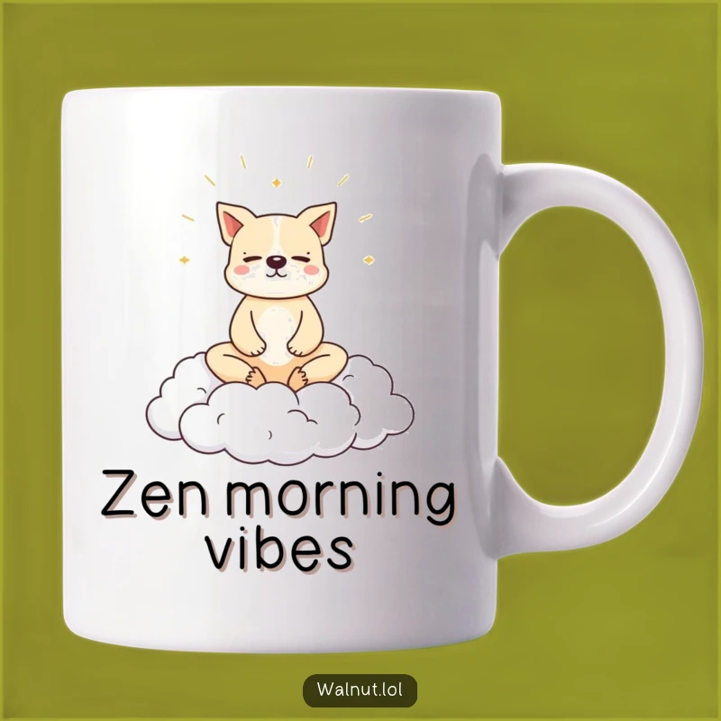 Funny Dog Cloud Meditation Mug: Serene Pooch Bliss - Perfect Gift