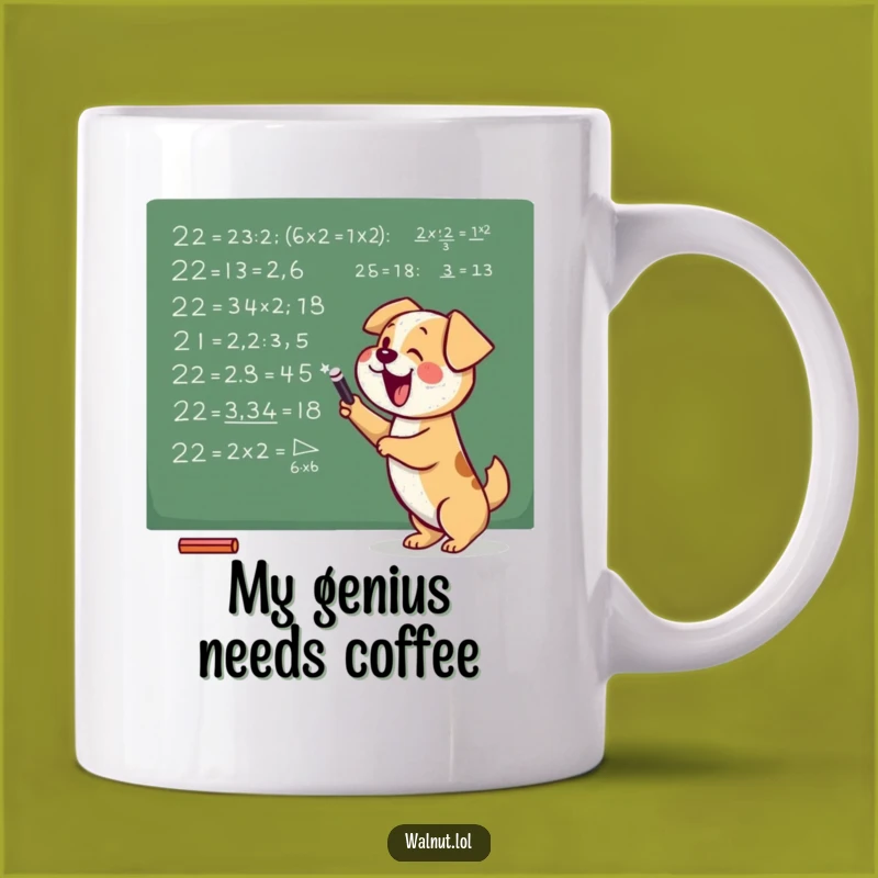 Funny Dog Genius Mug: Smart Canine Scribbling Equations, A Perfect Funny Gift