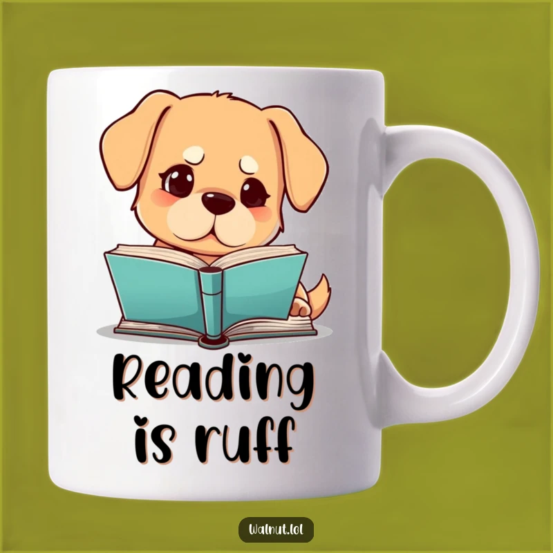 Funny Dog Reading Mug: Studious Pup, Perfect Brainy Funny Gift!
