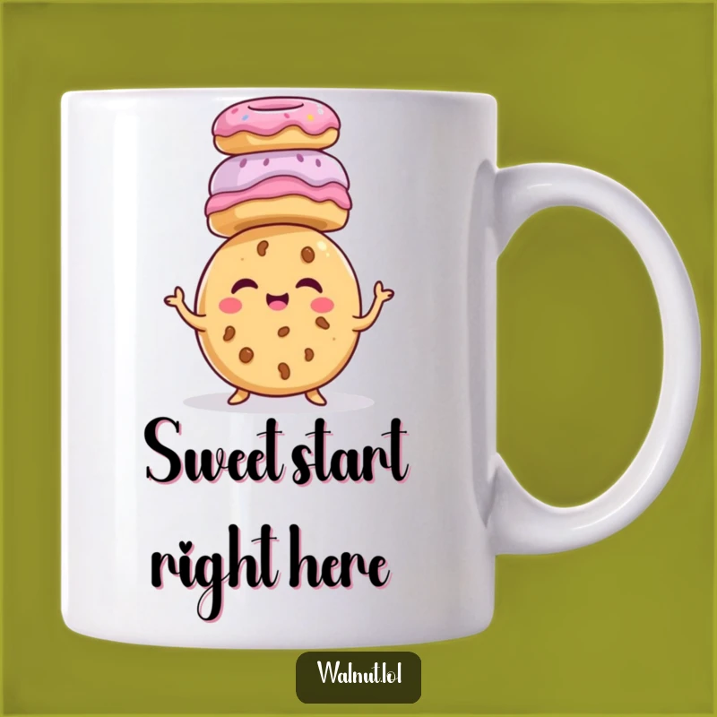 Funny Giggling Cookie Donut Stack Mug - Hilarious Dessert Lover Gift