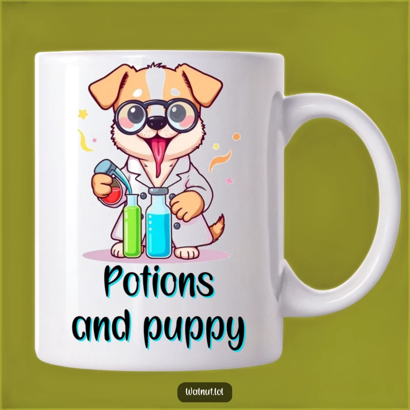 Funny Mad Scientist Dog Mug: Experiment with Laughter - Hilarious Chemist Gift