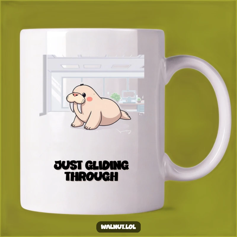 Funny Office Walrus Mug: Hilarious Slide Across the Floor Gift for Coworkers