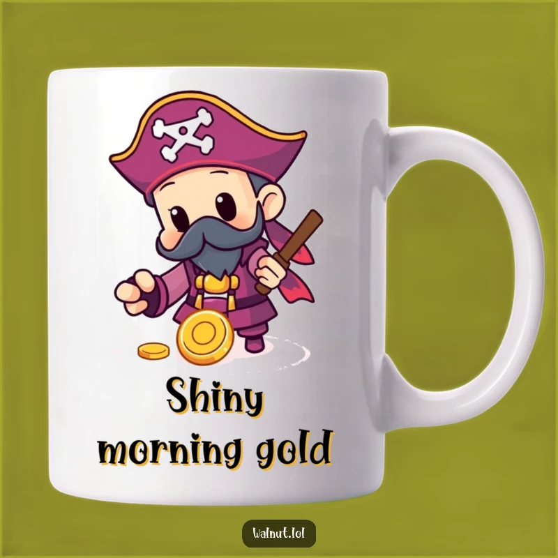 Funny Pirate Gold Coin Mug: Shiny Treasure Discovery, Perfect Gift for Lucky Souls