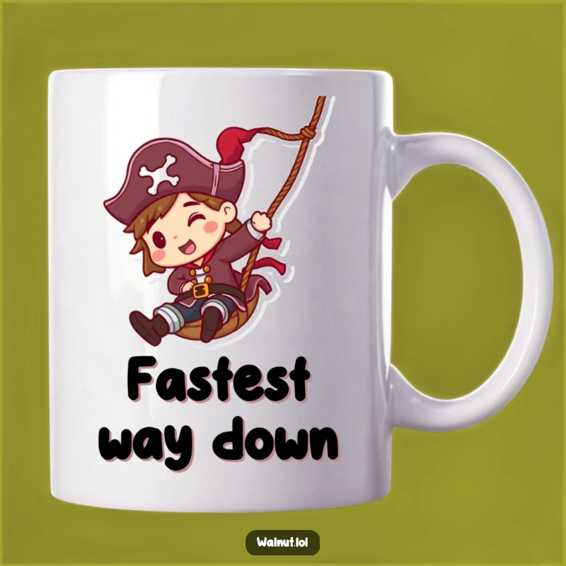 Funny Pirate Rope Slide Mug - Action Character Design, Perfect Funny Gift