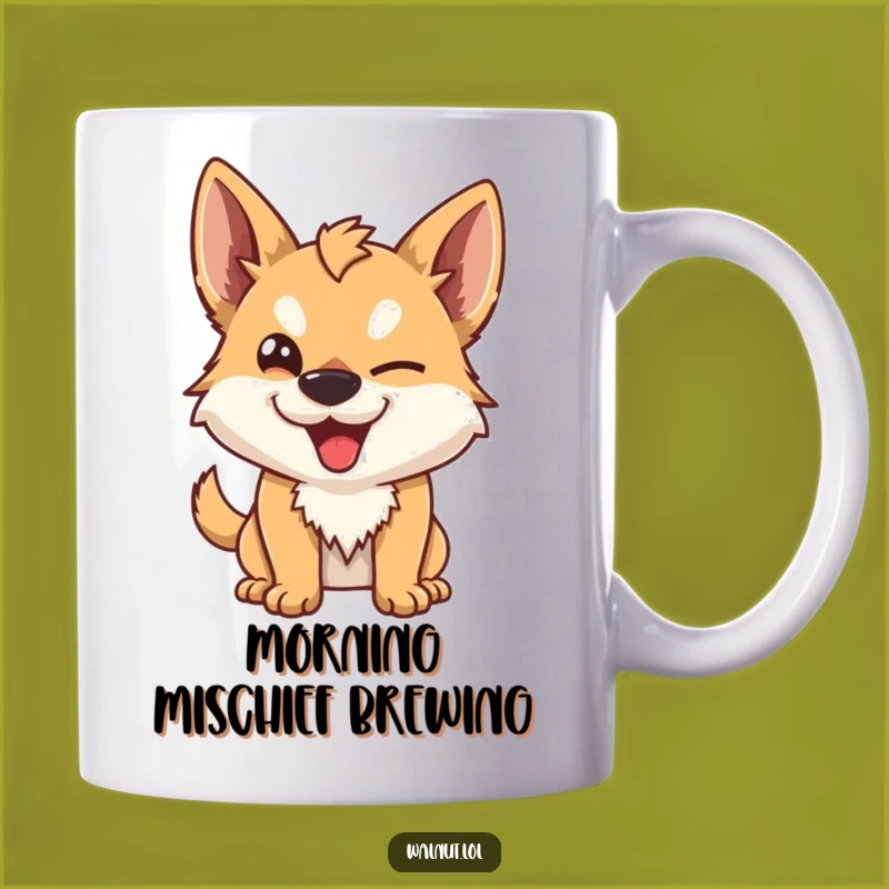 Funny Mischievous Dog Mug: Start Your Day with a Wink and a Smile Gift