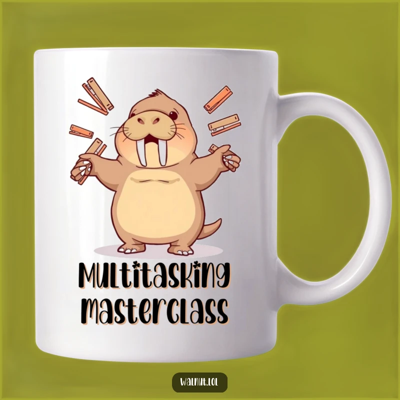 Funny Juggling Walrus Mug: Hilarious Office Supplies Gift for Pranksters