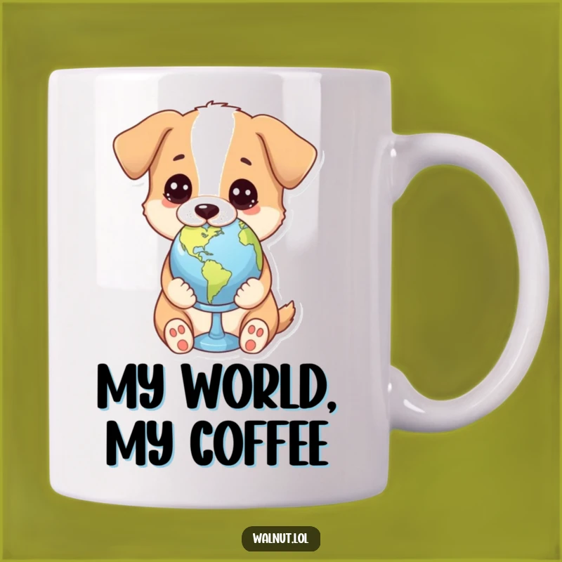 Funny Worldly Dog Mug: Global Canine Comedy Gift for Thinkers