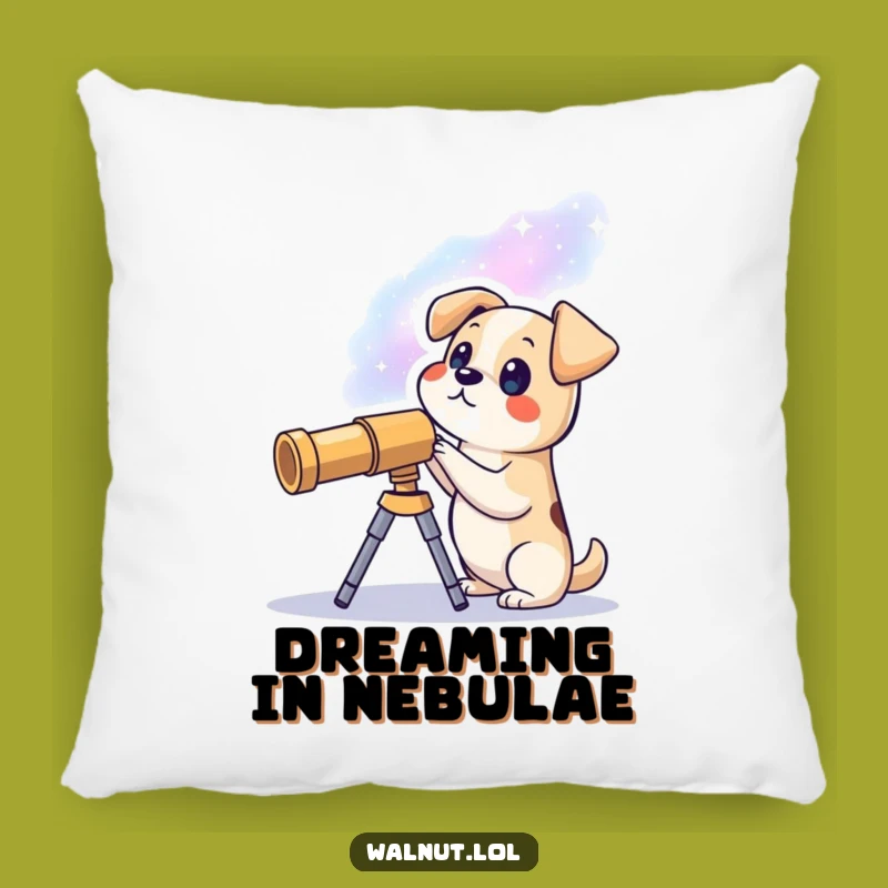 Funny Stargazing Dog Pillow: Cozy Cosmic Decor, Ideal Funny Gift for Dog Lovers