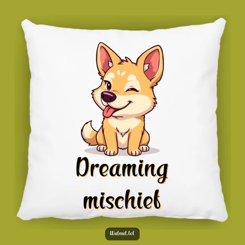 Funny Dog Wink Pillow: Cozy Comfort, Hilarious Accent Gift!