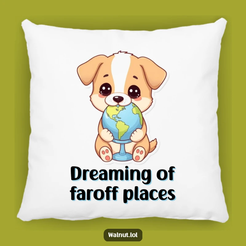 Funny Worldly Dog Pillow: Cozy Comfort for the Global Citizen Gift