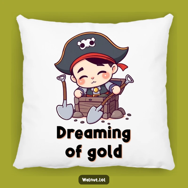 Funny Pirate Digging Pillow - Cozy Treasure Hunter Cushion, Cute Funny Gift