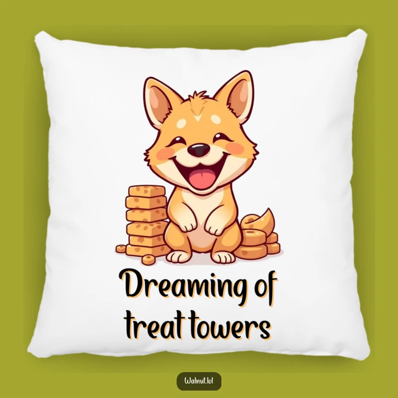 Funny Dog Balancing Treats Pillow: Comfy Cushion for Snack Lovers