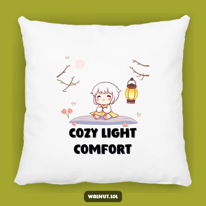 Funny Cozy Lantern Pillow: Snuggle with a Happy Twinkling Light Character