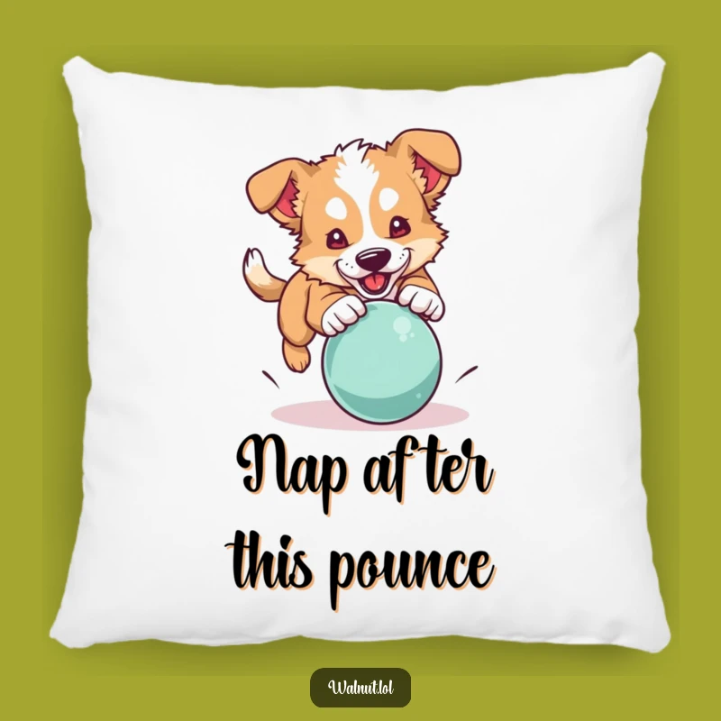 Funny Dog Pouncing Ball Pillow: Comfy Cushion with Playful Charm