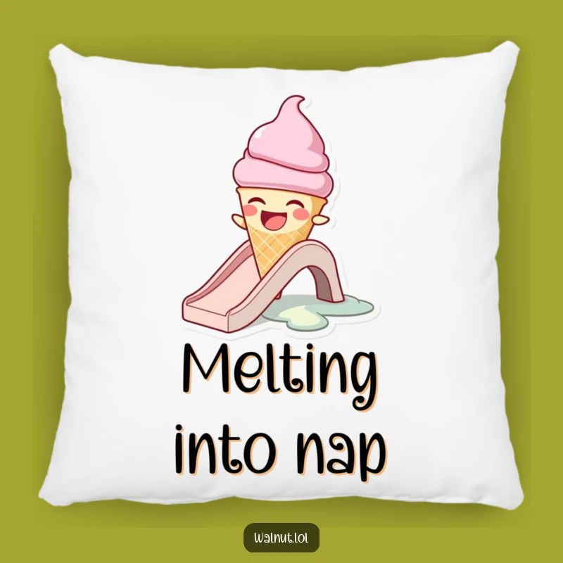 Funny Melting Ice Cream Cone Pillow - Cozy Up with Hilarious Comfort!