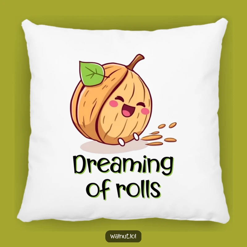 Funny Rolling Walnut Pillow - Cozy Descent Character Comfort Gift