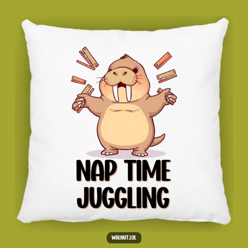 Funny Juggling Walrus Pillow: Cozy Up to Hilarious Office Antics