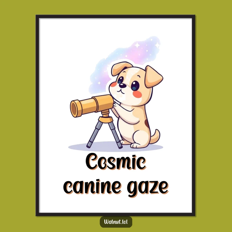 Funny Dog Galaxy Digital Print: Cosmic Wall Decor, Perfect Funny Gift for Space Fans