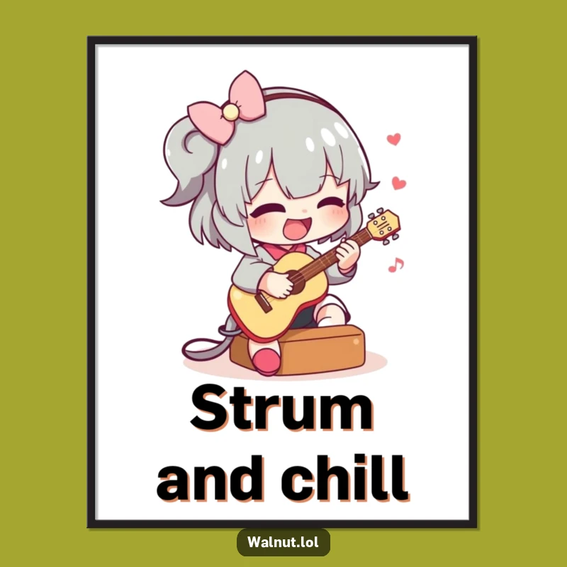 Funny Guitarist Digital Print: Instant Joy with This Musical Character Art