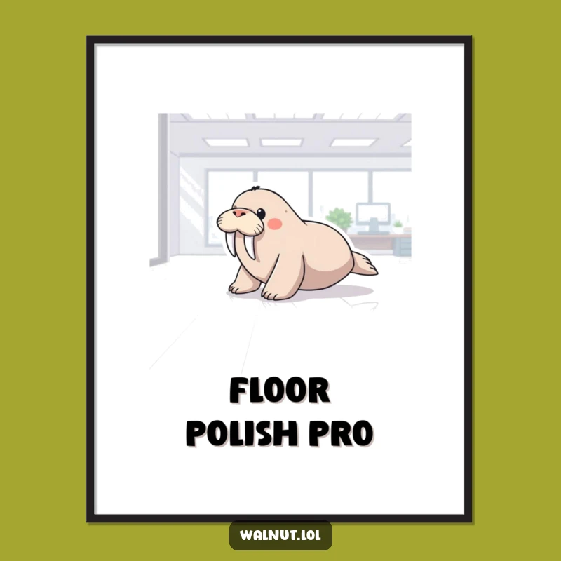 Funny Office Walrus Digital Art Print: Decorate with Hilarious Workplace Antics